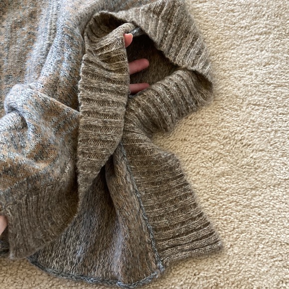 Splendid Snowfall Turtleneck Poncho in Warm Sand Multi - Picture 8 of 12